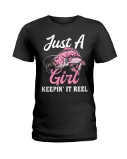 Just A Girl Keeping It Reel - Fishing Gifts Ladies T-Shirt tile