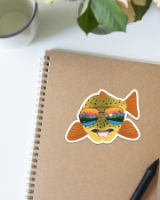 Trout Wearing Glasses Sunset - Love Fishing Sticker - Single (Horizontal) aos-sticker-single-horizontal-lifestyle-front-14