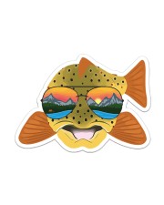 Trout Wearing Glasses Sunset - Love Fishing Sticker - Single (Horizontal) front