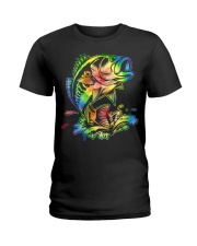 Tie Dye Fish - Love Fishing Ladies T-Shirt tile