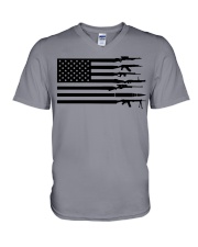 American Flag - Gun Lover V-Neck T-Shirt tile