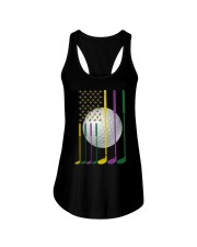Mardi Gras Golf Clubs Flag - Love Golf Ladies Flowy Tank tile