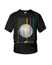 Mardi Gras Golf Clubs Flag - Love Golf Youth T-Shirt tile