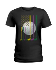 Mardi Gras Golf Clubs Flag - Love Golf Ladies T-Shirt tile