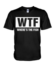 Where's The Fish - Love Fishing V-Neck T-Shirt tile
