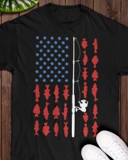 Fishing Rod Flag - Fishing Gifts Classic T-Shirt apparel-classic-tshirt-lifestyle-front-160
