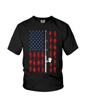 Fishing Rod Flag - Fishing Gifts Youth T-Shirt tile