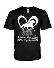 I Wear My Heart On My Sleeve - Horse Lover V-Neck T-Shirt tile