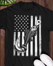 Fish Hook Flag - Fishing Gifts Classic T-Shirt apparel-classic-tshirt-lifestyle-front-160
