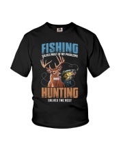 Fishing Solves Most Of My Problems Hunting Solves The Rest - Love Fishing Youth T-Shirt tile