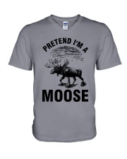 Pretend I'm A Moose - Hunting Lover V-Neck T-Shirt tile
