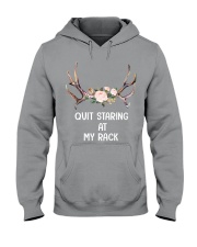 Quit Staring At Rack - Love Hunting Hooded Sweatshirt tile