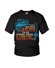 Those Damn Voices In My Head Are Telling Me To Go Fishing - Love Fishing Youth T-Shirt tile