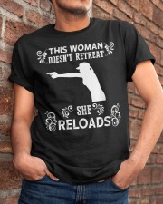 This Woman Doesn't Retreat She Reloads - Gun Lover Classic T-Shirt apparel-classic-tshirt-lifestyle-26
