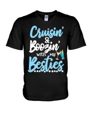 Cruising And Boozing With Bestie - Cruise Gifts V-Neck T-Shirt tile
