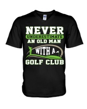Never Underestimate An Old Man With A Golf Club V-Neck T-Shirt tile