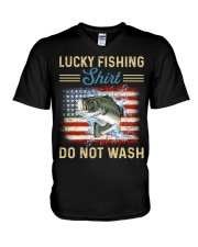 Lucky Fishing Shirt Do Not Wash - Fishing Gifts V-Neck T-Shirt tile
