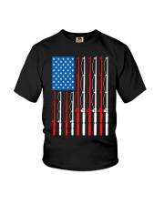 Fishing Rods Flag - Love Fishing Youth T-Shirt tile
