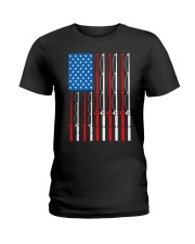 Fishing Rods Flag - Love Fishing Ladies T-Shirt tile