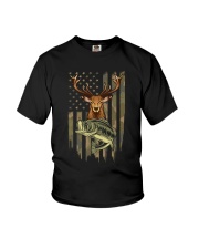Deer Hunting Fishing Flag - Love Fishing Hunting Youth T-Shirt tile