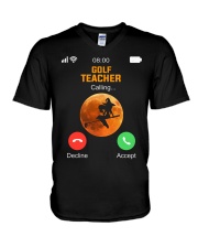 Golf Teacher Is Calling - Golf Gifts V-Neck T-Shirt tile