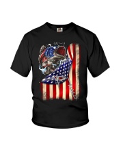 Bass Fishing Flag - Fishing Gifts Youth T-Shirt tile