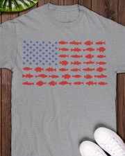 Fish Silhouette Flag - Love Fishing Classic T-Shirt apparel-classic-tshirt-lifestyle-front-160