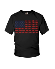 Fish Silhouette Flag - Love Fishing Youth T-Shirt tile