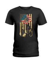 Fishing Flag - Fishing Lover - Fishing Gifts Ladies T-Shirt tile