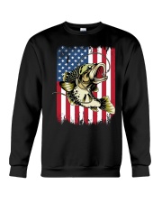 Bass Fishing American Flag - Love Fishing Crewneck Sweatshirt tile