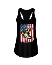 Bass Fishing American Flag - Love Fishing Ladies Flowy Tank tile
