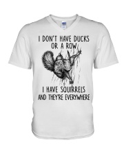 I Don't Have Ducks Or A Row I Have Squirrels And They're Everywhere - Love Squirrel V-Neck T-Shirt tile