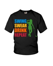 Swing Swear Drink Repeat - Love Golf Youth T-Shirt tile