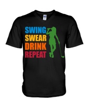 Swing Swear Drink Repeat - Love Golf V-Neck T-Shirt tile