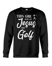 This Girl Runs On Jesus And Golf Crewneck Sweatshirt tile