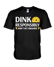 Dink Responsibly - Don't Get Smashed - Love Pickleball V-Neck T-Shirt tile