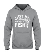 Just A Woman Who Loves To Fish - Love Fishing Hooded Sweatshirt tile