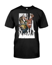 Duck Fish Deer Flag - Love Fishing Hunting Classic T-Shirt front