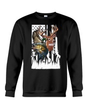 Duck Fish Deer Flag - Love Fishing Hunting Crewneck Sweatshirt tile