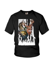 Duck Fish Deer Flag - Love Fishing Hunting Youth T-Shirt tile