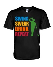 Swing Swear Drink Repeat - Love Golf V-Neck T-Shirt tile