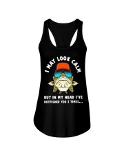 May Look Calm But In My Head I've Outfished You 3 Times - Fishing Gifts Ladies Flowy Tank tile