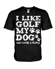 I Like Golf My Dog And Maybe 3 People - Golf Gifts V-Neck T-Shirt tile