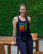 Swing Swear Drink Repeat - Love Golf Ladies Flowy Tank lifestyle-bellaflowy-tank-front-1