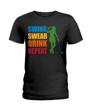 Swing Swear Drink Repeat - Love Golf Ladies T-Shirt tile