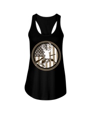 Deer Fish Flag - Love Fishing Hunting Ladies Flowy Tank tile