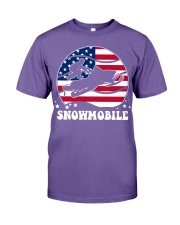 Snowmobile Sled Circle Flag Premium Fit Mens Tee tile