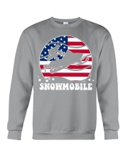 Snowmobile Sled Circle Flag Crewneck Sweatshirt tile