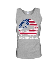 Snowmobile Sled Circle Flag Unisex Tank tile