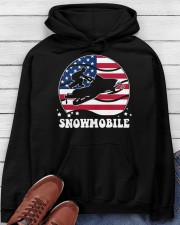 Snowmobile Sled Circle Flag Hooded Sweatshirt apparel-hooded-sweatshirt-lifestyle-front-182